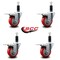 Service Caster 3.5'' Red Poly Swivel 1-1/8'' Expanding Stem Caster Set Total Lock Brake, 4PK SCC-EXTTL20S3514-PPUB-RED-118-4 - alternate 4